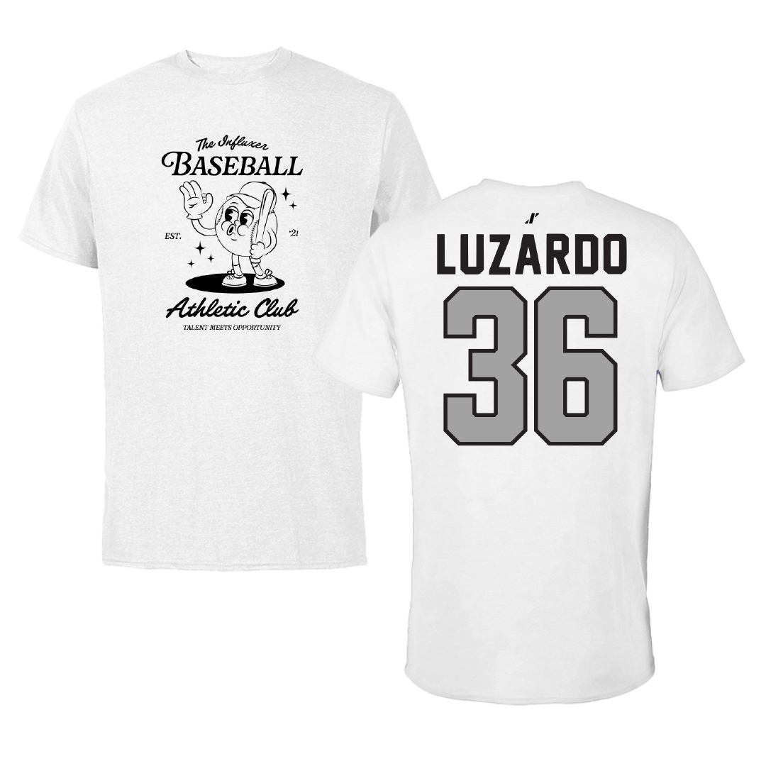 Baseball White Influxer Athletic Club Tee - #36 Diego Luzardo
