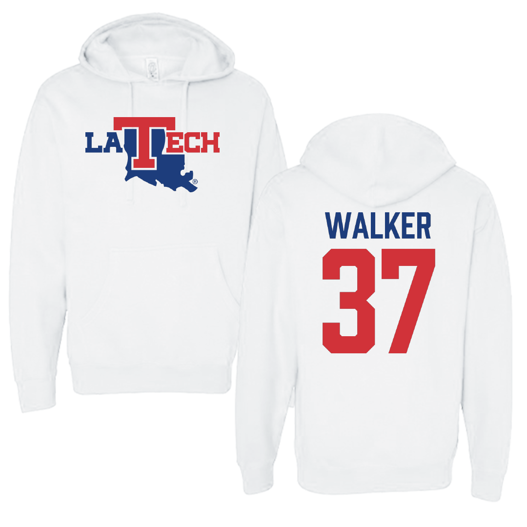 Louisiana Tech University Baseball White Hoodie - #37 Brodey Walker