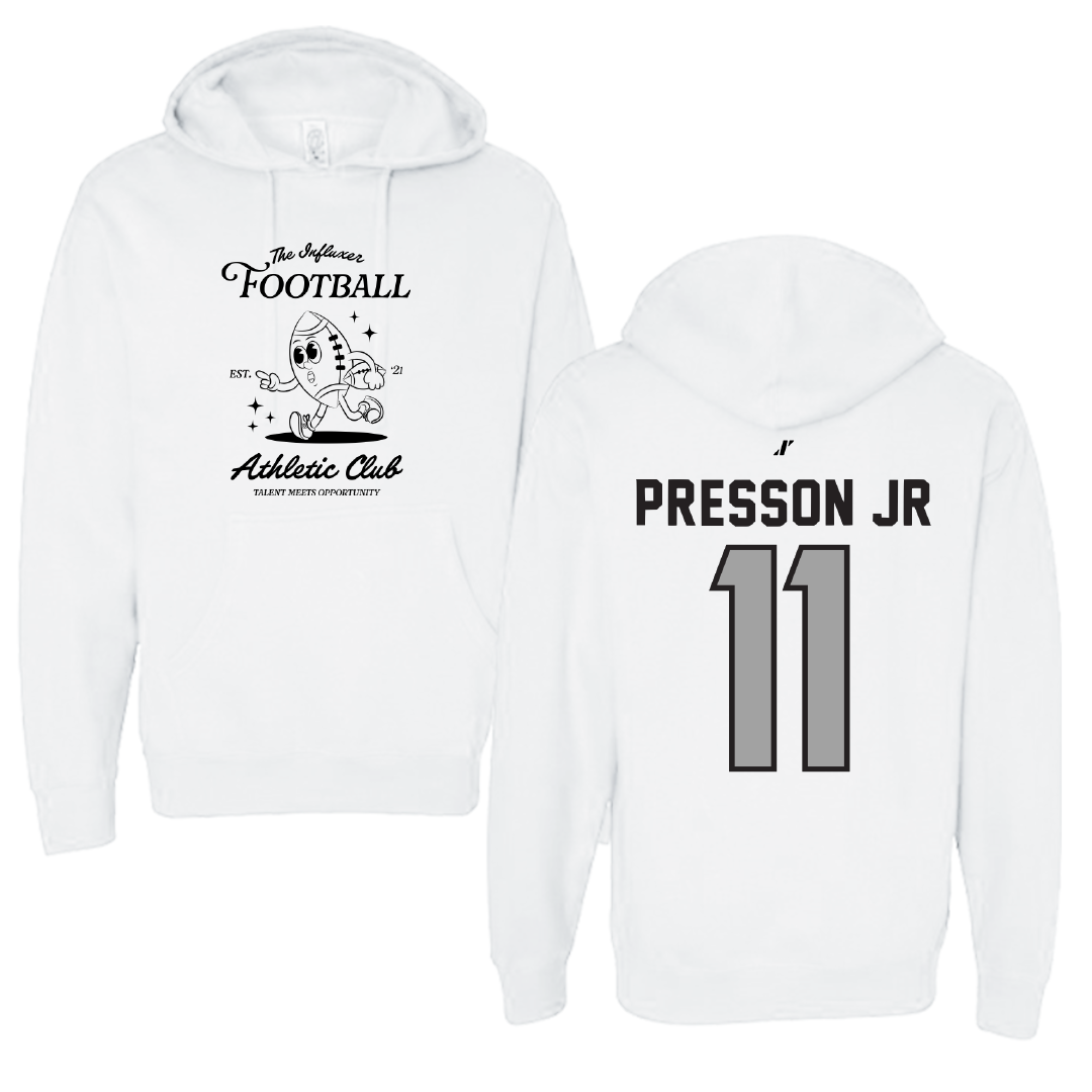 Football White Influxer Athletic Club Hoodie - #11 Scotty Presson Jr