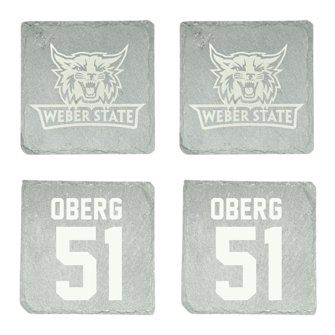 Weber State University Football Stone Coaster (4 Pack)  - #51 Ashden Oberg