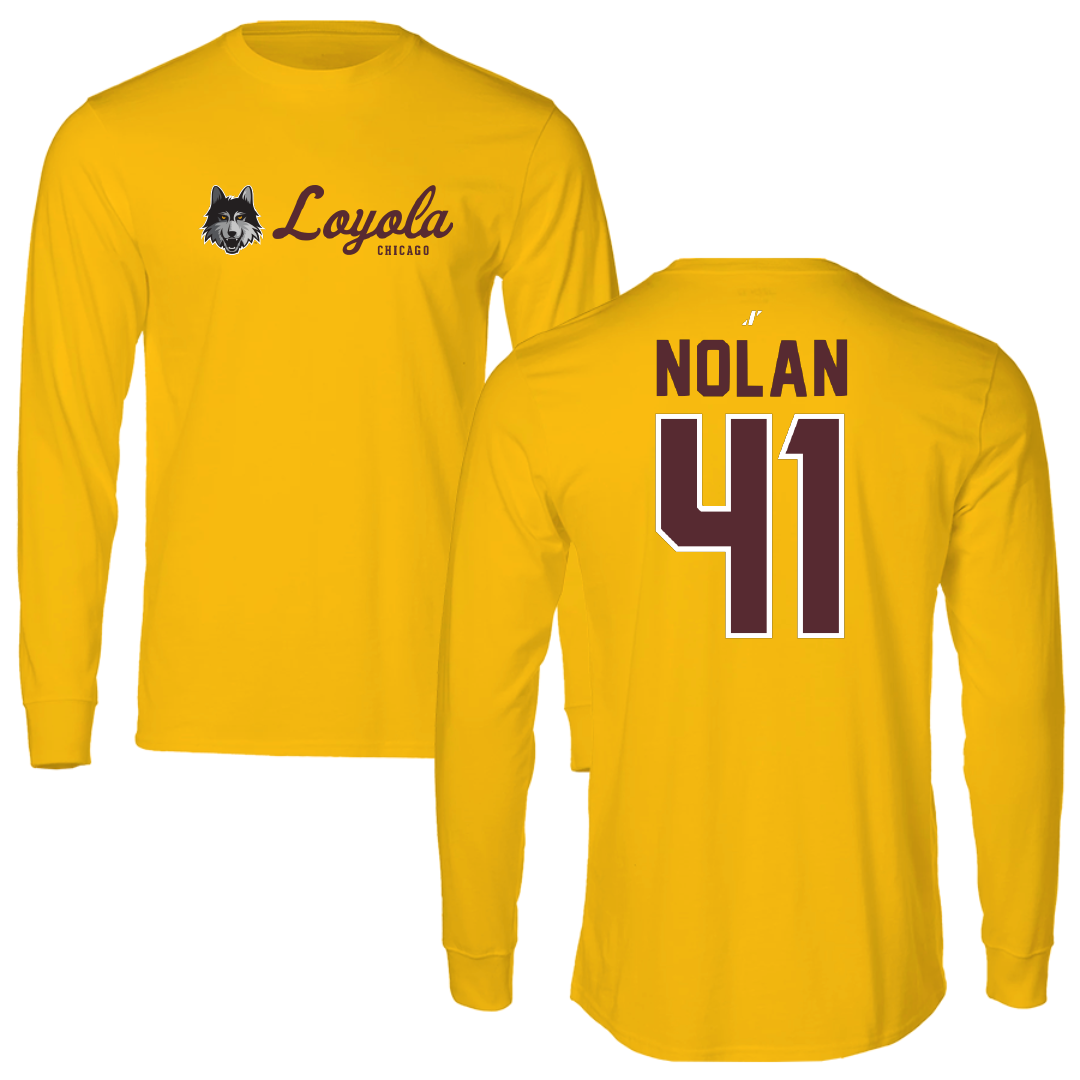 Loyola University-Chicago Basketball Gold General Performance Long Sleeve - #41 Emma Nolan