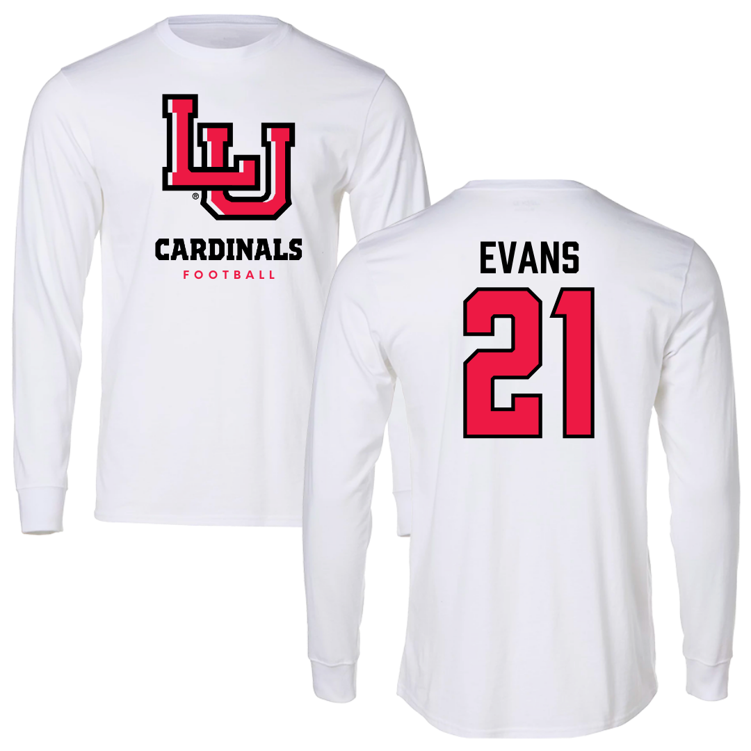 Lamar University Football White Performance Long Sleeve - #21 Jamarion Evans