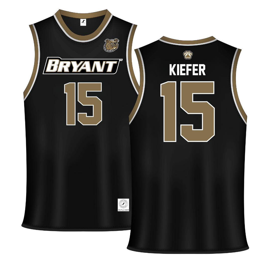 Bryant University Black Basketball Jersey - #15 Dana Kiefer