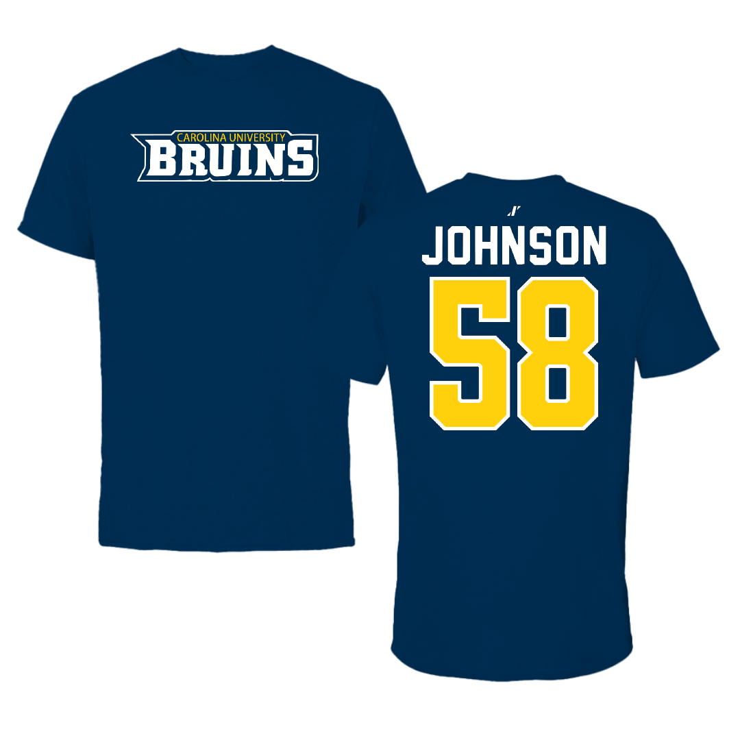 Carolina University Baseball Navy Performance Tee - #58 Brandon Johnson