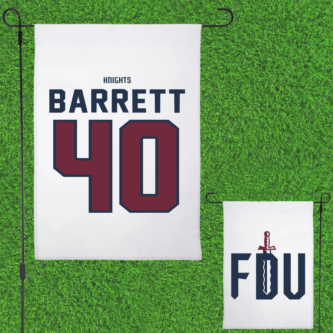 Fairleigh Dickinson University-Metropolitan Campus Baseball White Garden Flag - #40 Ian Barrett