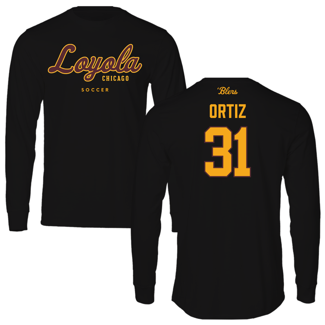 Loyola University-Chicago Soccer Black Long Sleeve - #31 Alex Ortiz