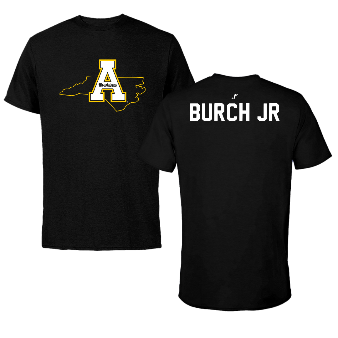 Appalachian State University TF and XC Black State Performance Tee - Jeremiah Burch Jr