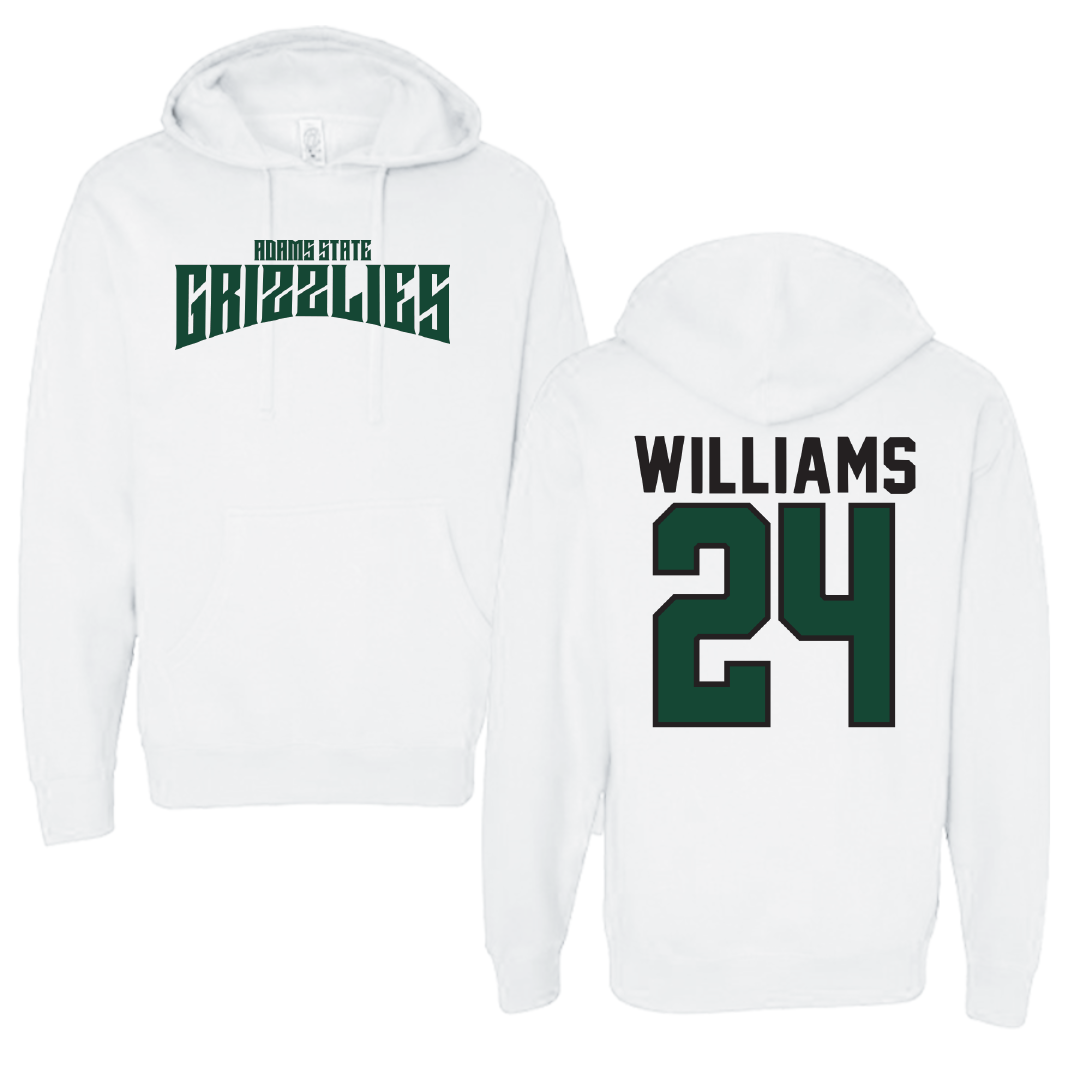 Adams State University Football White Classic Hoodie - #24 Christopher Williams