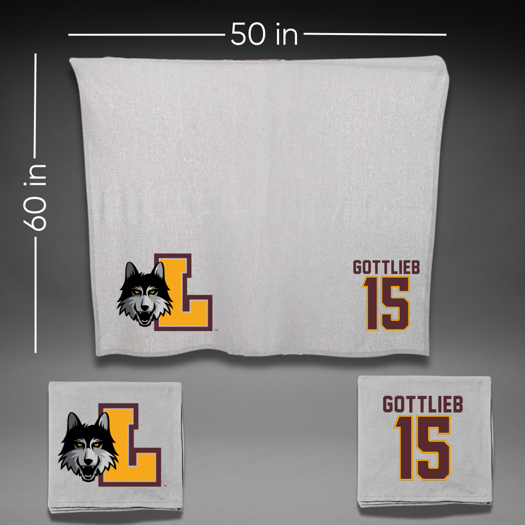 Loyola University-Chicago Volleyball Gray Blanket - #15 Josh Gottlieb