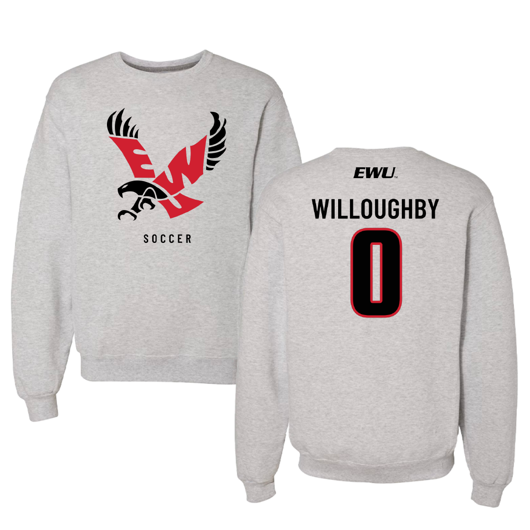 Eastern Washington University Soccer Gray Crewneck - #0 Kamryn Willoughby