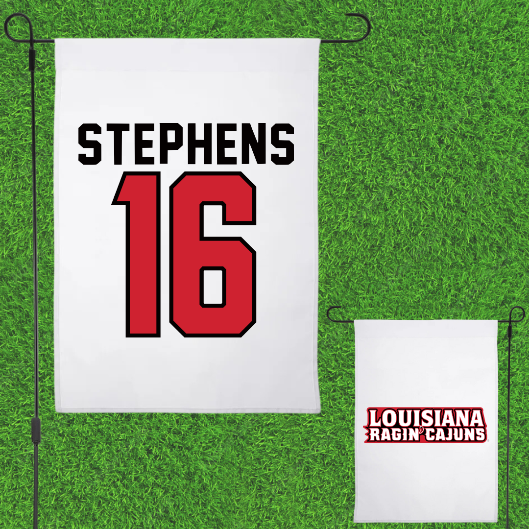 University of Louisiana at Lafayette Soccer White Garden Flag - #16 Sisley Stephens