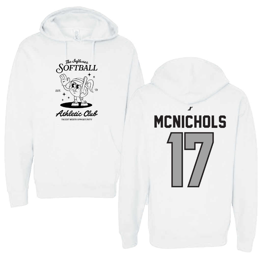 Softball White Influxer Athletic Club Hoodie - #17 Brooke McNichols