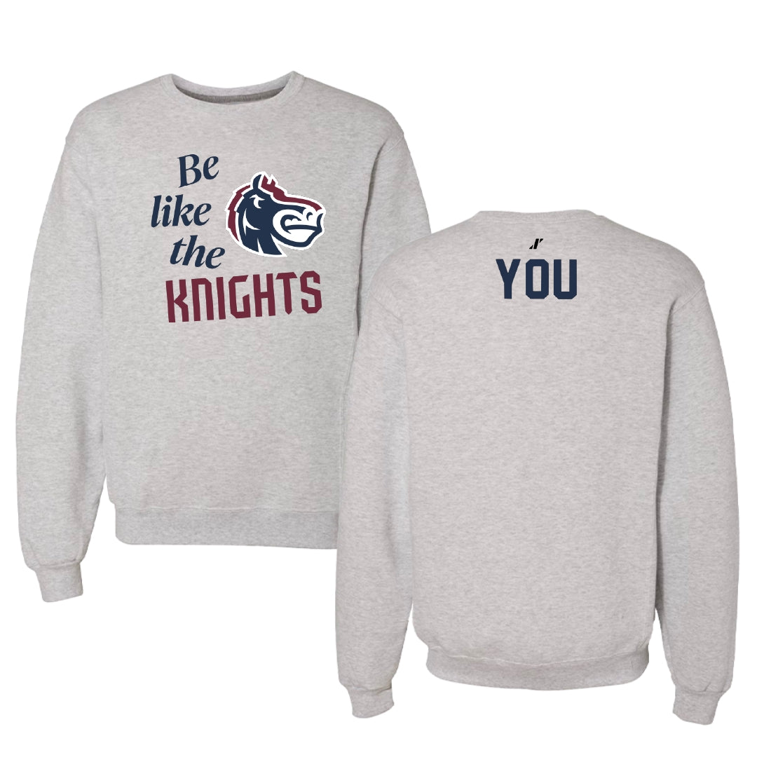 Fairleigh Dickinson University-Metropolitan Campus Golf Light Gray Be Like Us Crewneck - Kaitlyn You