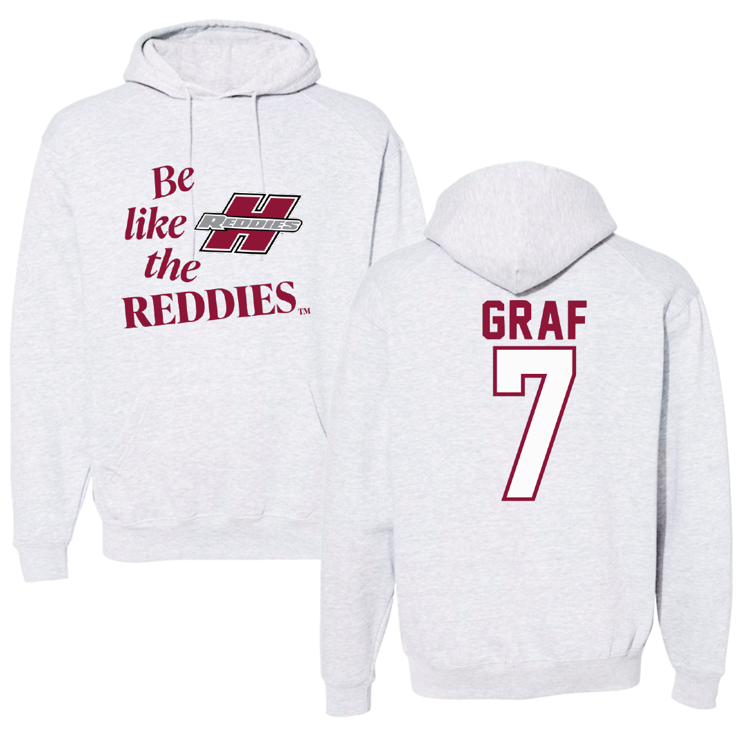 Henderson State University Baseball Light Gray Be Like Us Hoodie - #7 Ty Graf