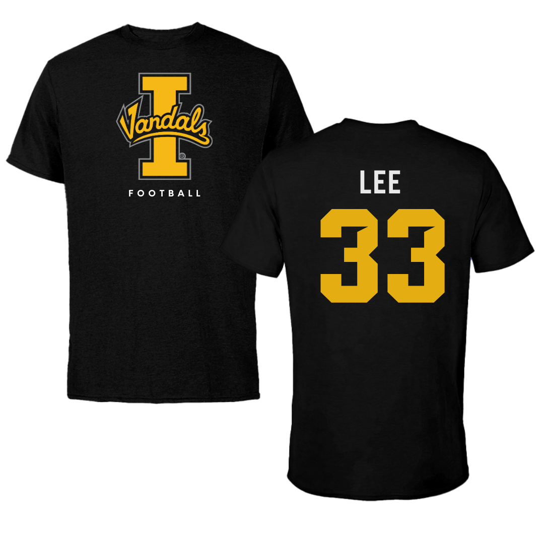 University of Idaho Football Black Vandals Performance Tee - #33 Julian Lee