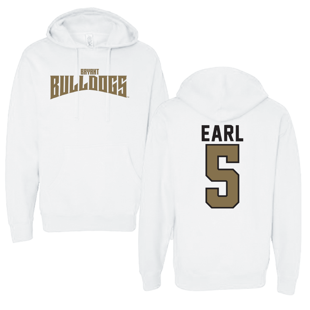 Bryant University Football White Classic Hoodie - #5 Joshua Earl