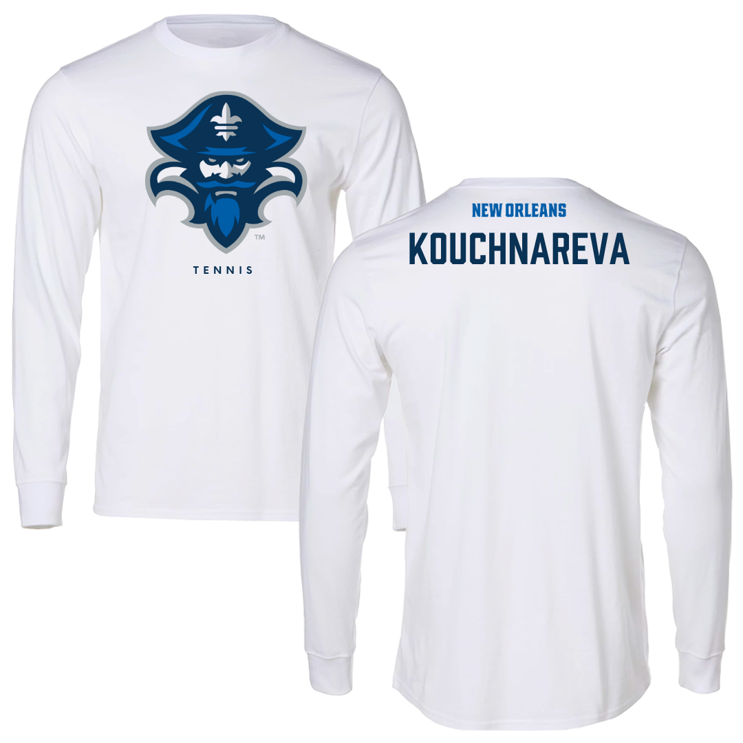 University of New Orleans Tennis White Performance Long Sleeve - Anastassia Kouchnareva