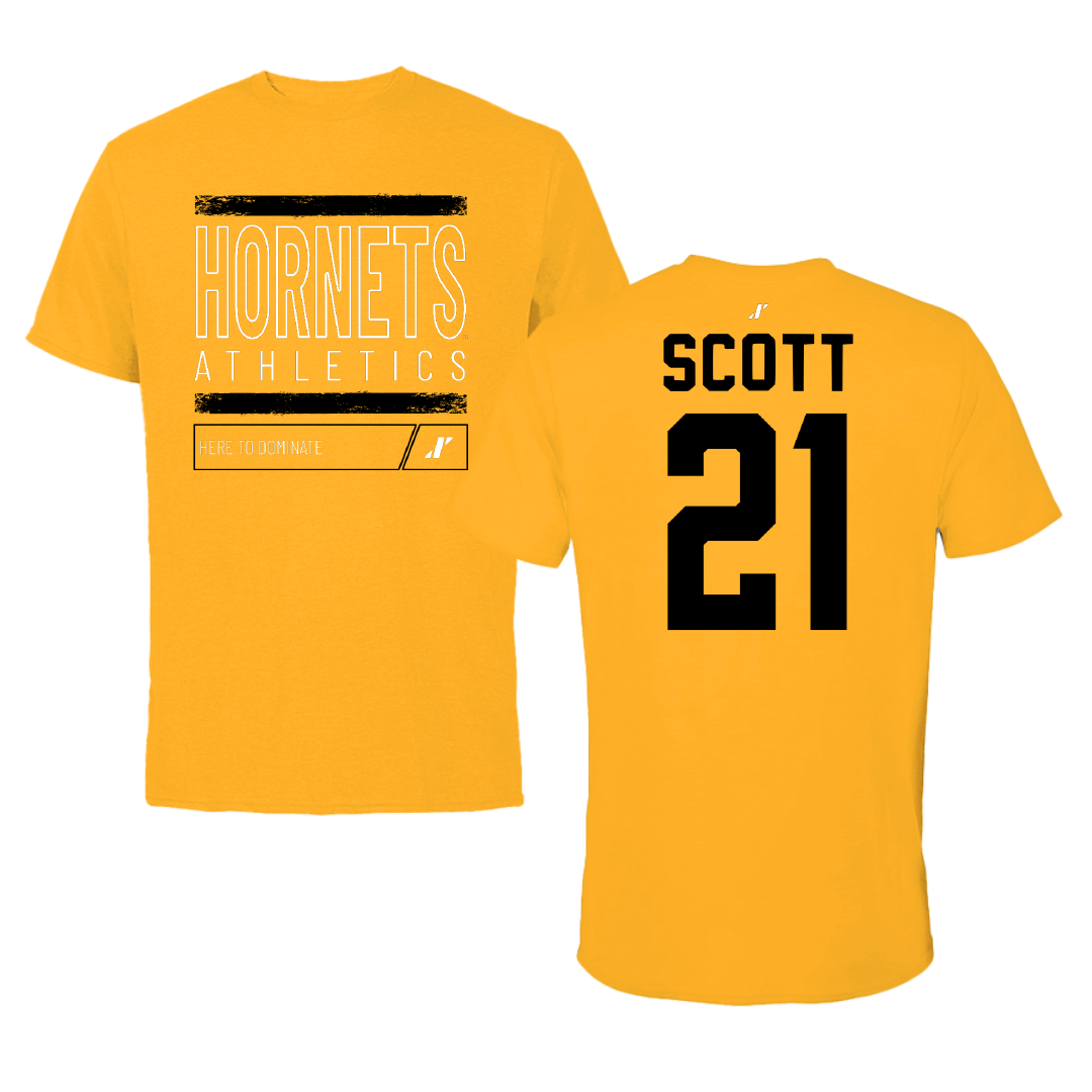 Alabama State University Softball Gold Dominate Tee - #21 Alana Scott