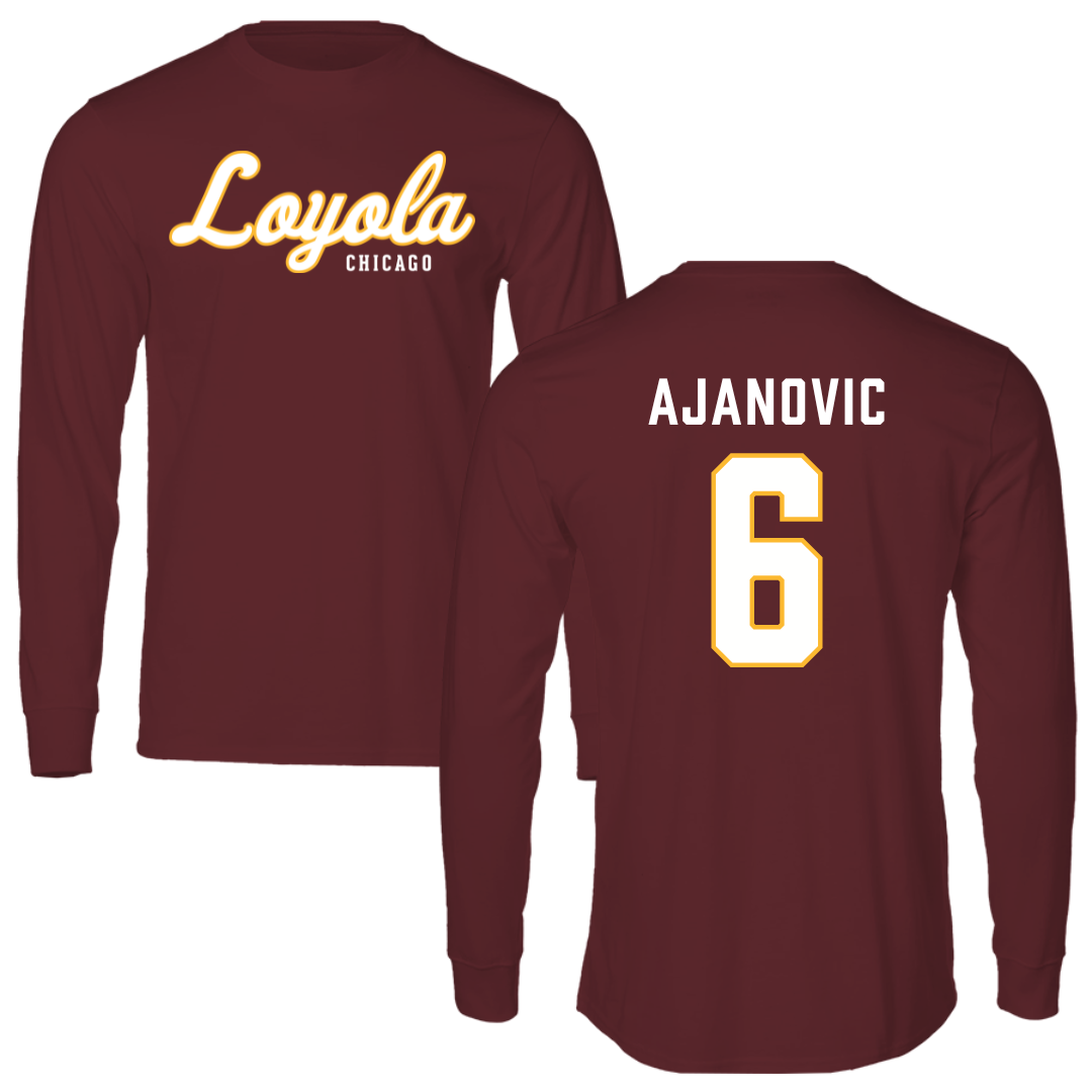 Loyola University-Chicago Volleyball Maroon Long Sleeve - #6 Esma Ajanovic