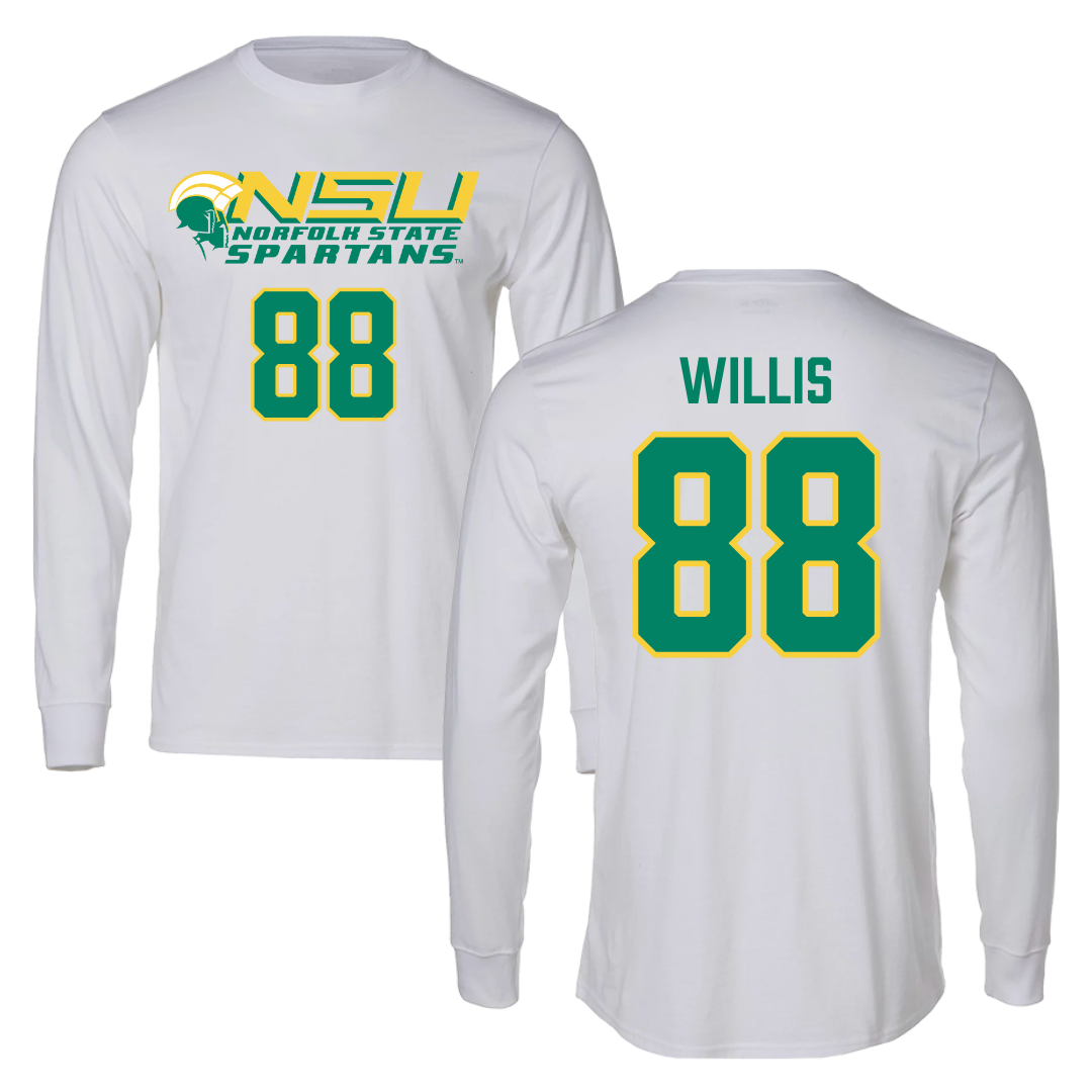 Norfolk State University Football White Long Sleeve - #88 Toby Willis
