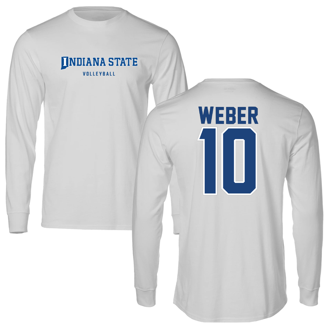 Indiana State University Volleyball Light Gray Performance Long Sleeve - #10 Emily Weber