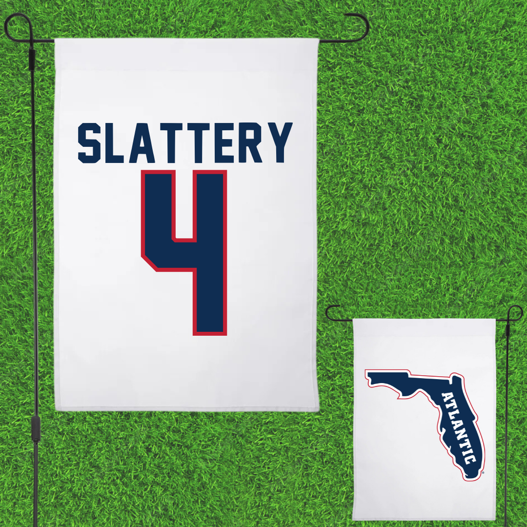 Florida Atlantic University Baseball White Garden Flag - #4 Joseph Slattery