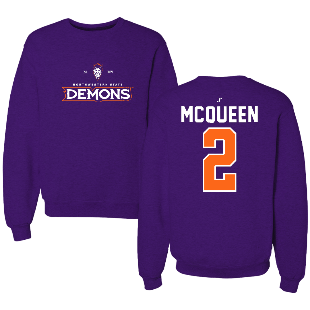 Northwestern State University Volleyball Purple General Crewneck - #2 Madisynne McQueen