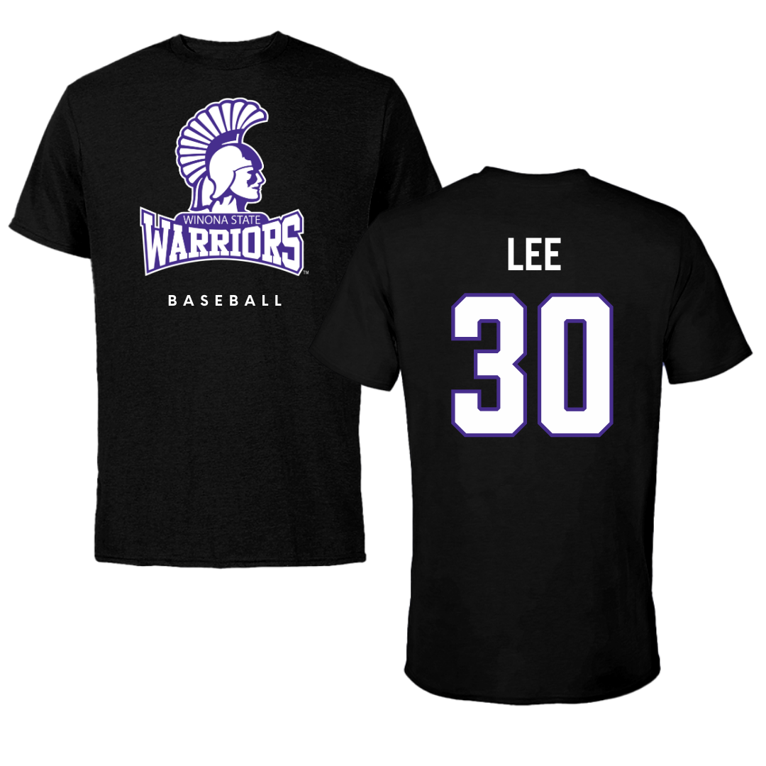 Winona State University Baseball Black Performance Tee - #30 Peyton Lee