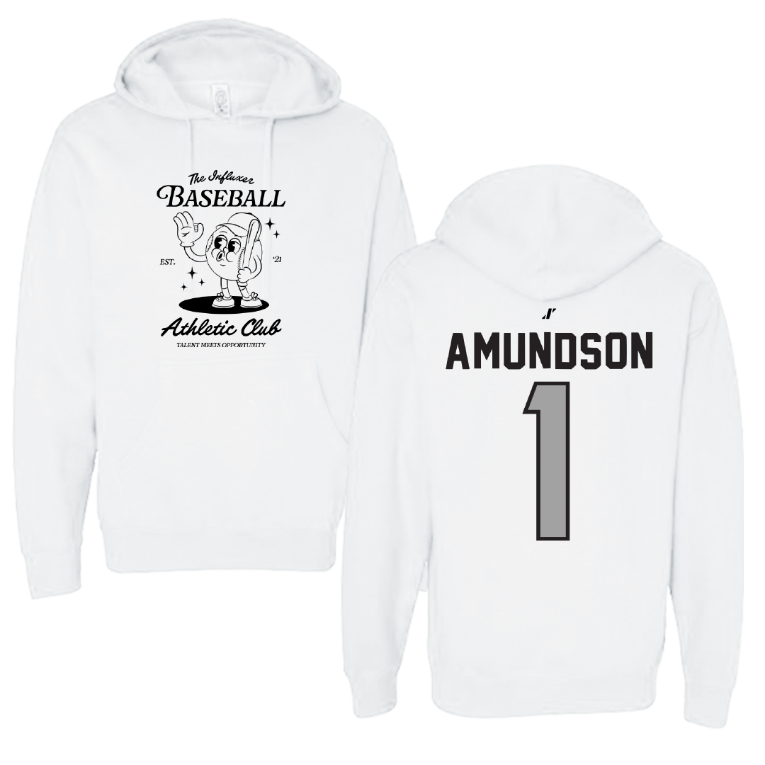 Baseball White Influxer Athletic Club Hoodie - #1 Kaden Amundson
