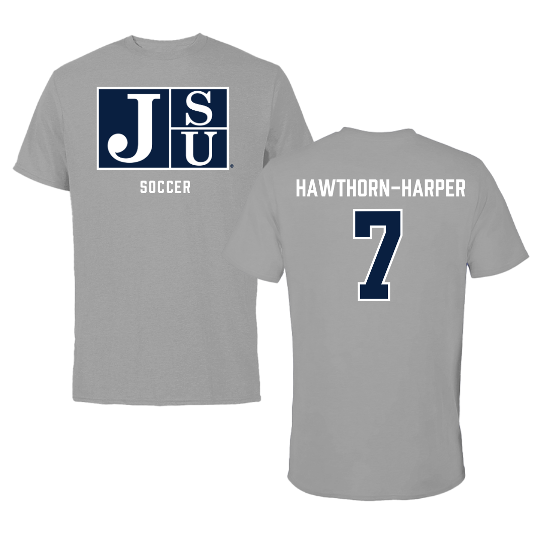 Jackson State University Soccer Gray Tee - #7 Ryanne Hawthorn-Harper