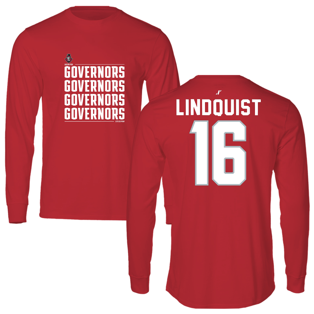 Austin Peay State University Soccer Red General Performance Long Sleeve - #16 Haley Lindquist