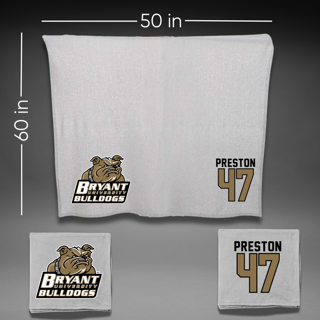 Bryant University Lacrosse Gray Blanket - #47 Trevor Preston