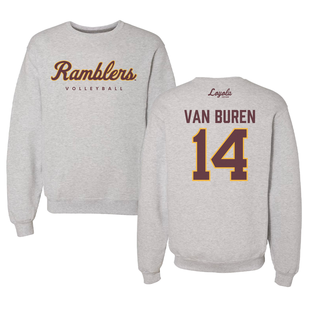 Loyola University-Chicago Volleyball Gray Crewneck - #14 Parker Van Buren