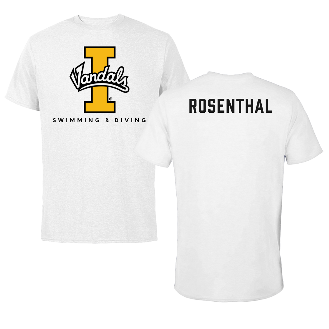 University of Idaho Swimming & Diving White Vandals Performance Tee - Abby Rosenthal