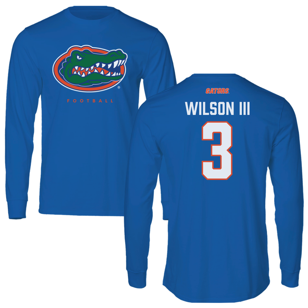 University of Florida Football Blue Mascot Performance Long Sleeve - #3 Eugene Wilson III