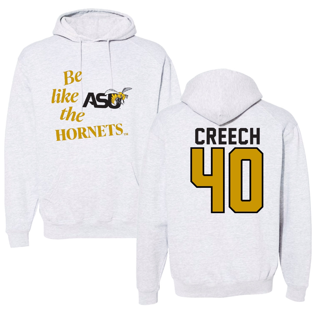 Alabama State University Football Light Gray Be Like Us Hoodie - #40 Dylan Creech