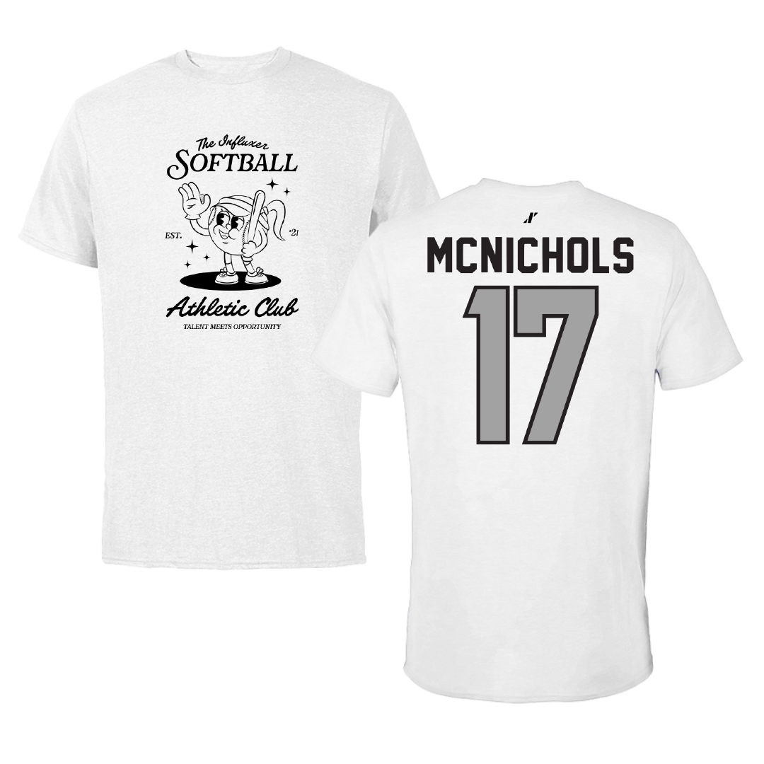 Softball White Influxer Athletic Club Tee - #17 Brooke McNichols