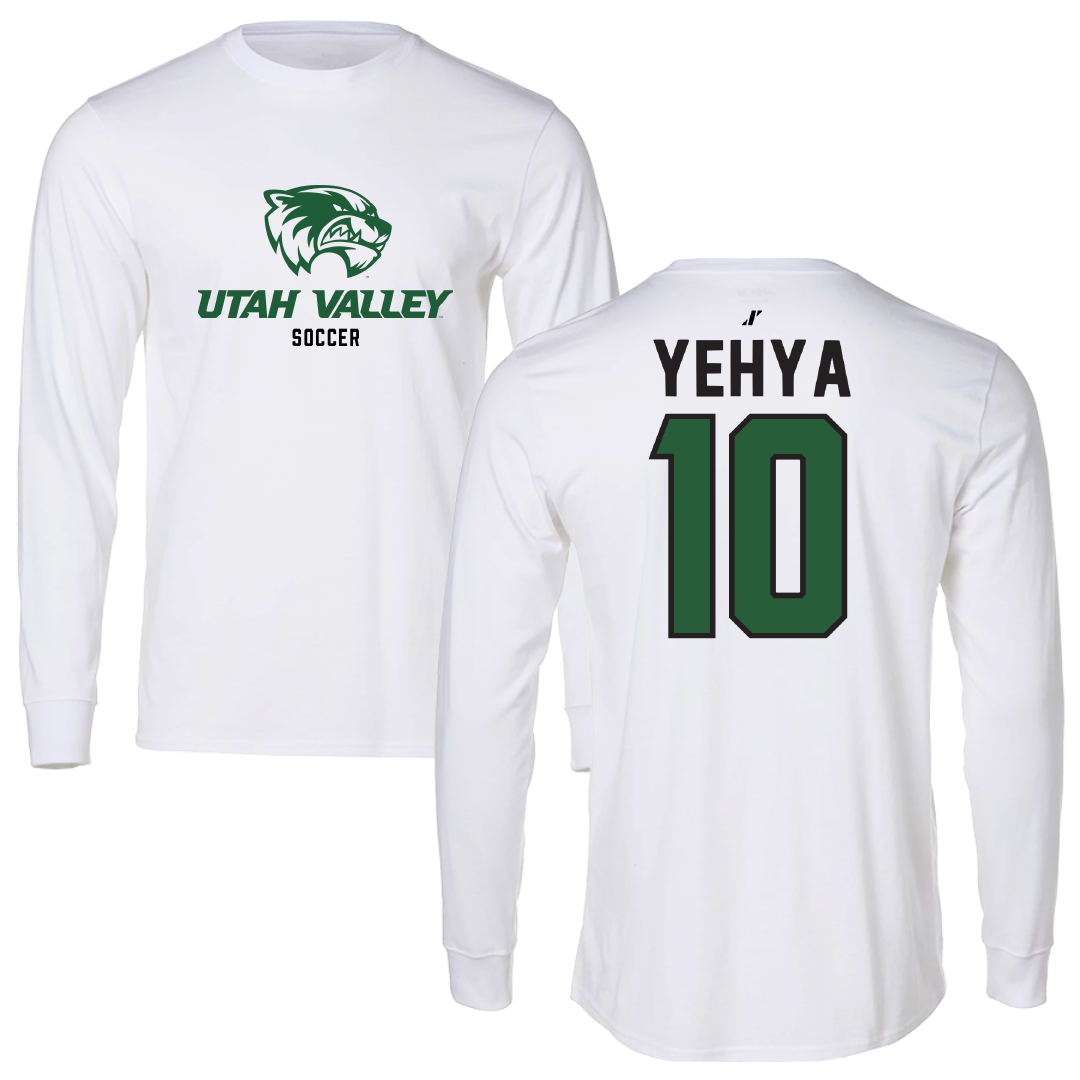 Utah Valley University Soccer White Classic Long Sleeve - #10 Omar Yehya