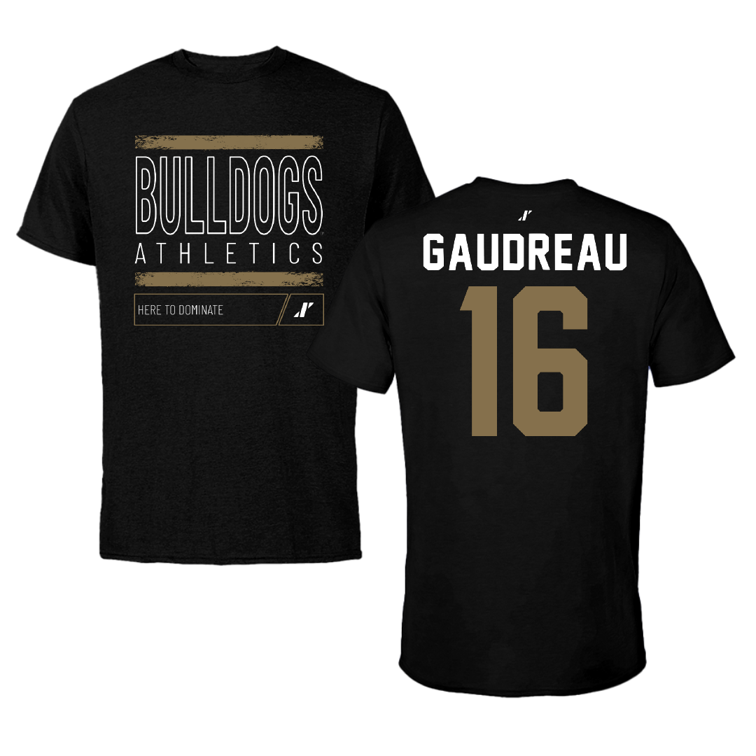 Bryant University Baseball Black Dominate Performance Tee - #16 Jacob Gaudreau