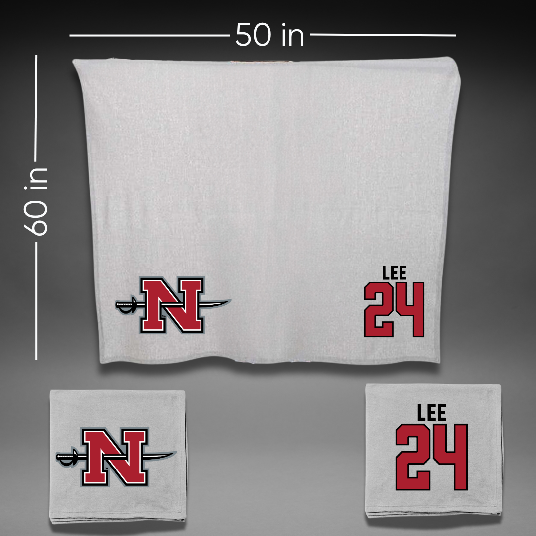 Nicholls State University Basketball Gray Blanket - #24 Khia Lee