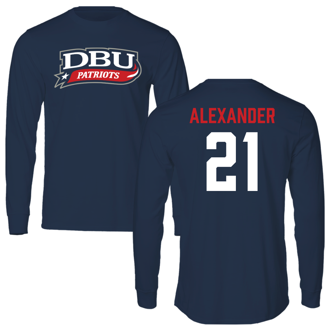 Dallas Baptist University STUNT Navy Performance Long Sleeve - #21 Avery Alexander
