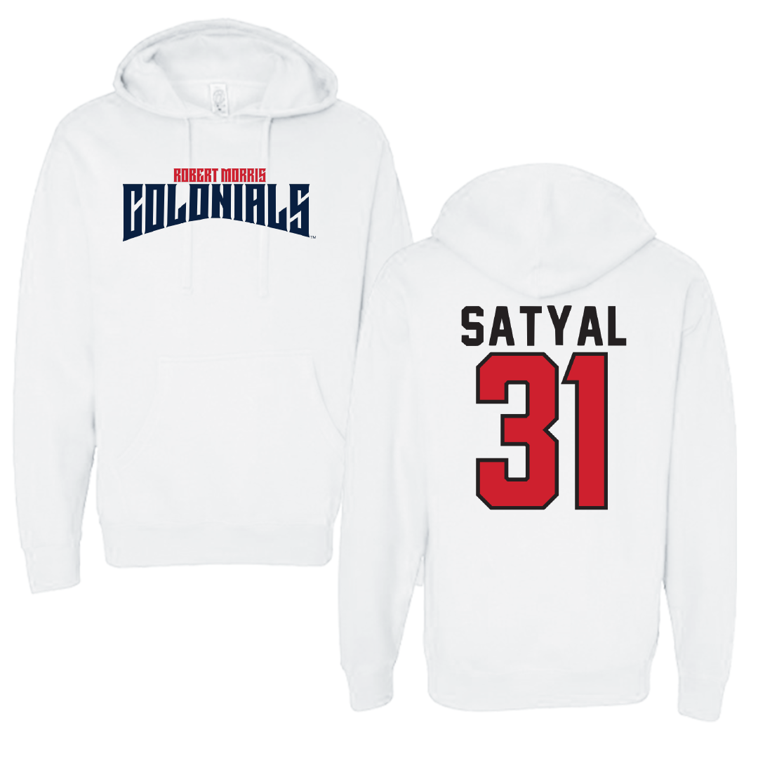 Robert Morris University Soccer White Classic Hoodie - #31 Deetya Satyal