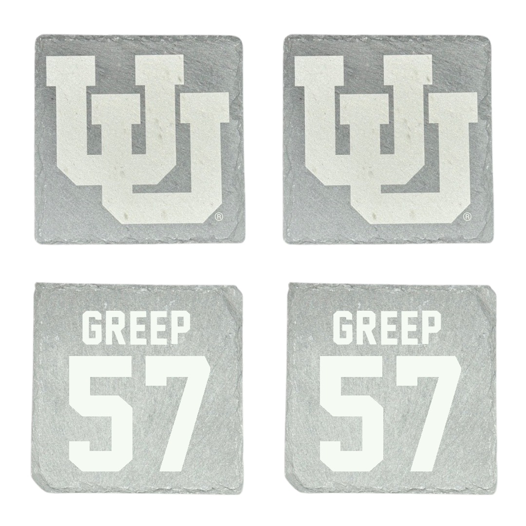 University of Utah Football Stone Coaster (4 Pack)  - #57 JT Greep
