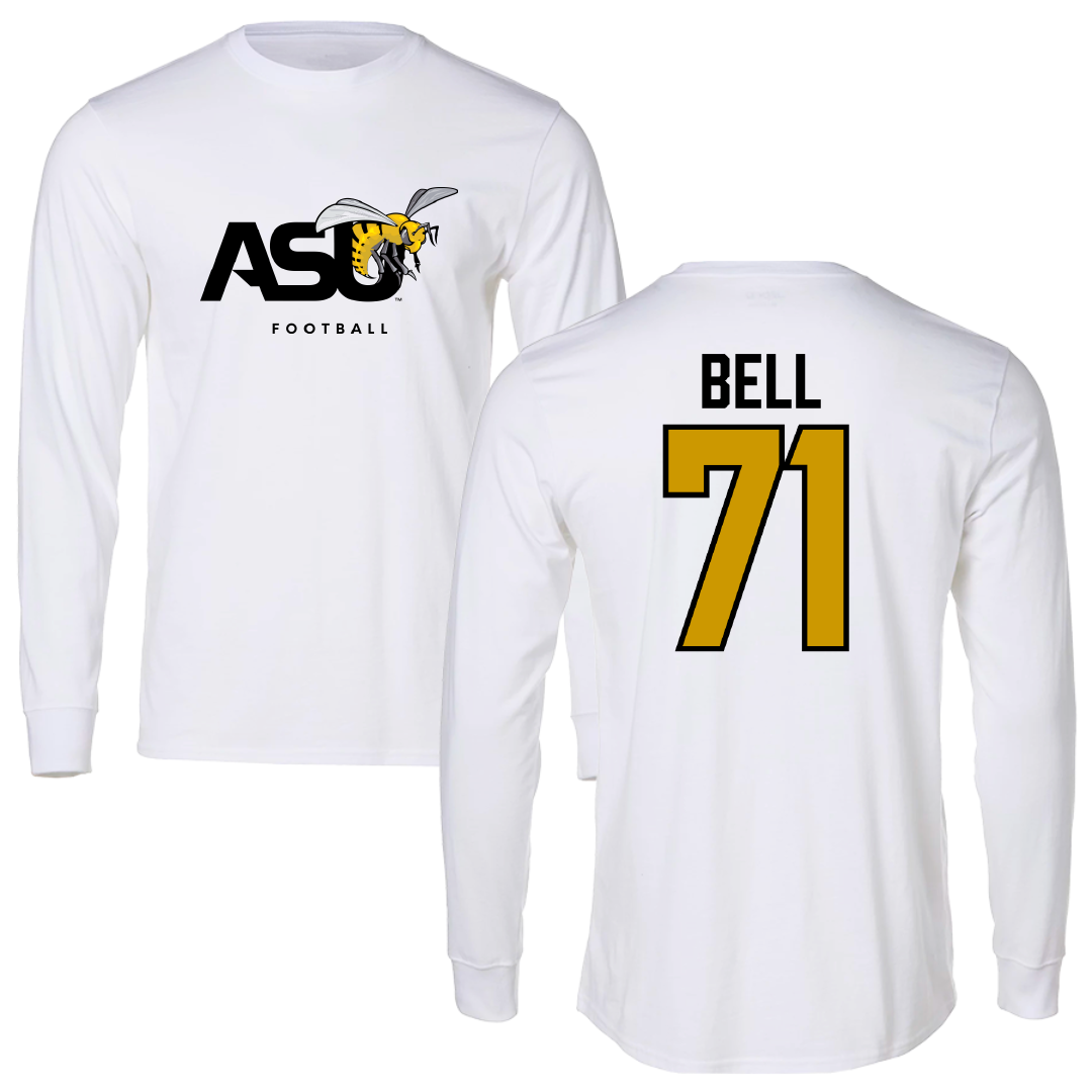 Alabama State University Football White Long Sleeve - #71 Kriston Bell
