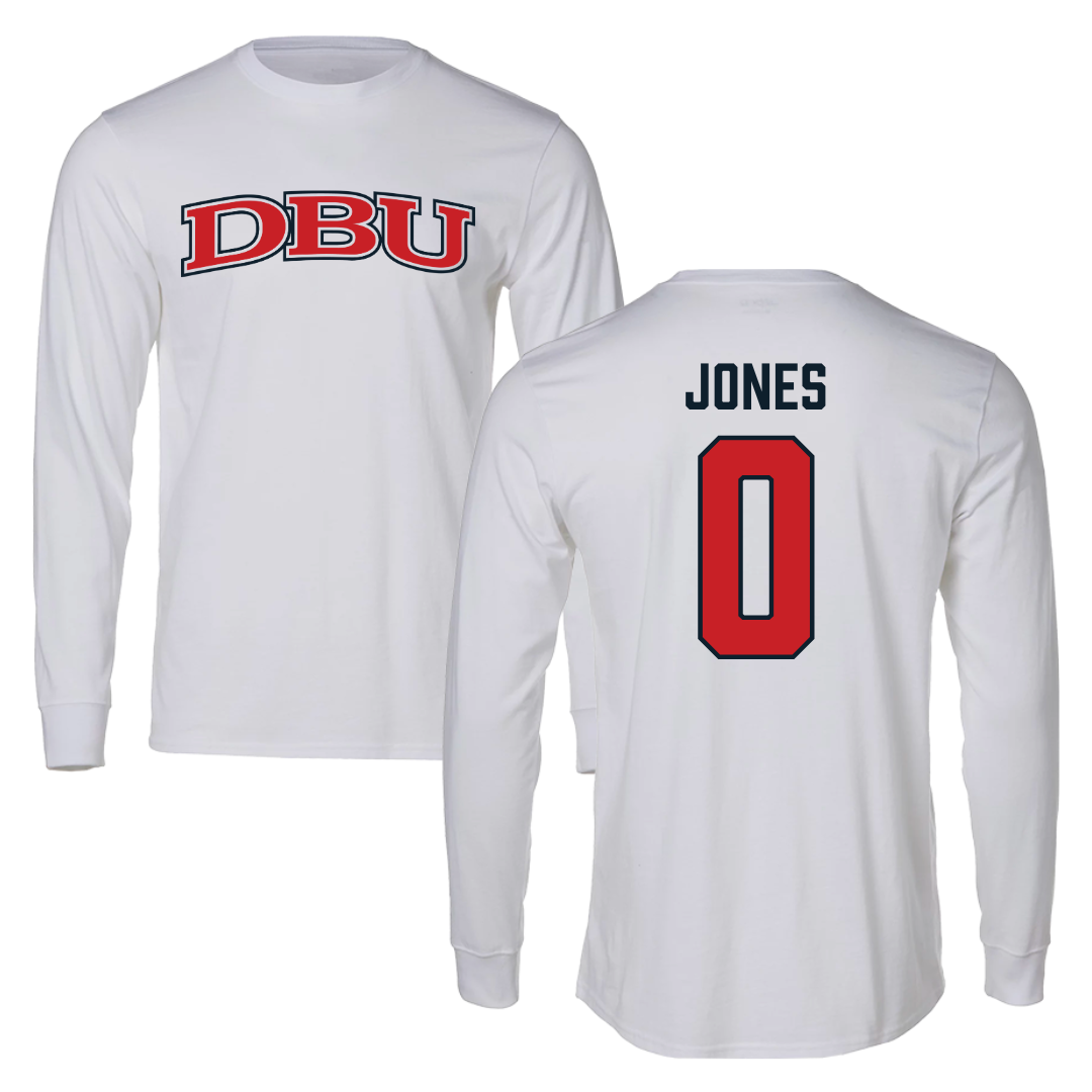 Dallas Baptist University Soccer White Performance Long Sleeve - #0 Samantha Jones