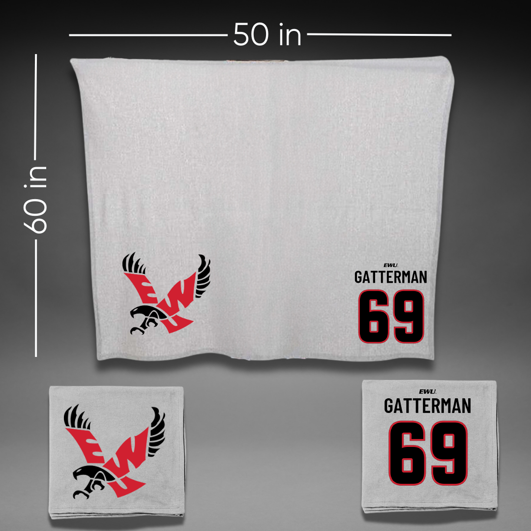 Eastern Washington University Football Gray Blanket - #69 Dane Gatterman
