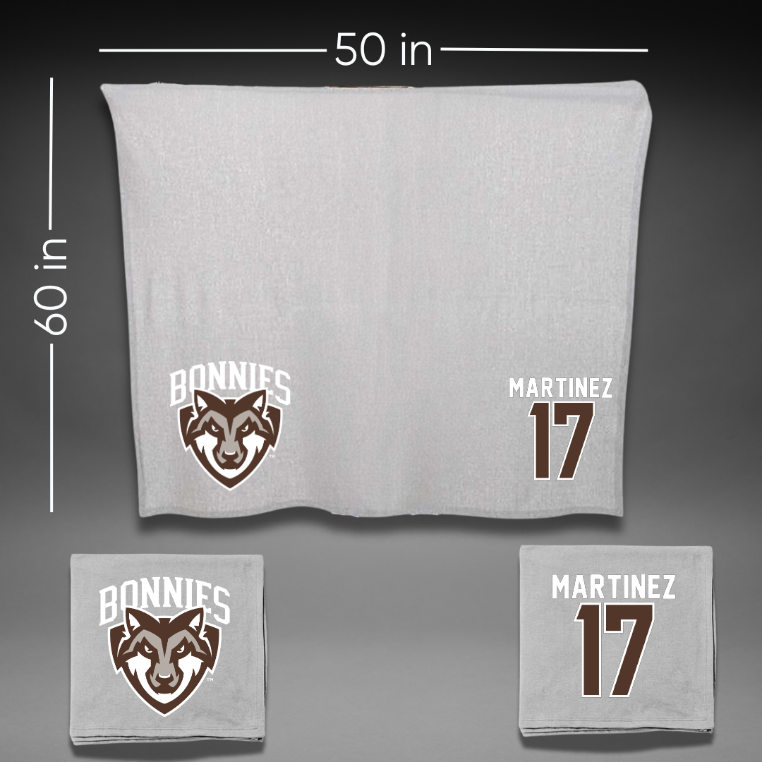 St. Bonaventure University Softball Gray Blanket - #17 Bryana Martinez