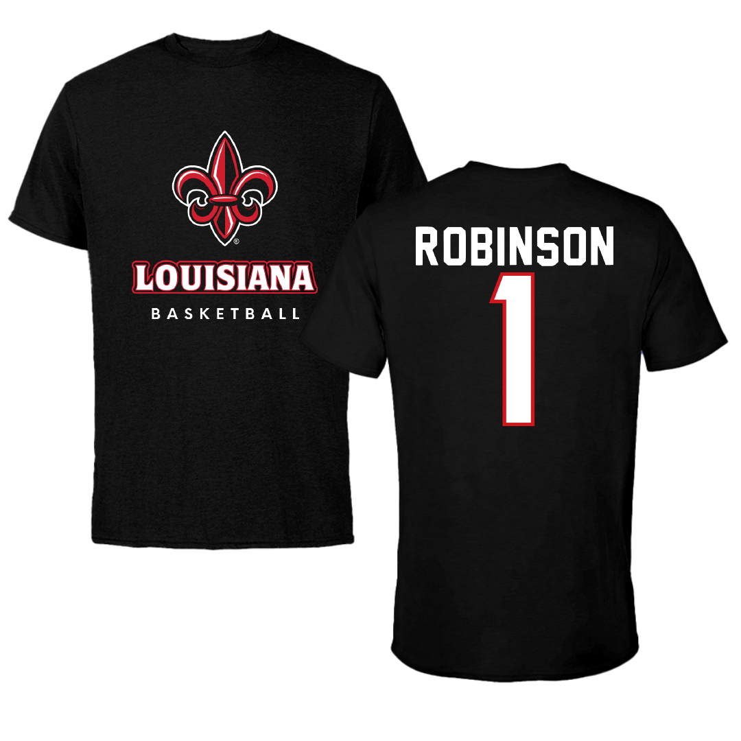 University of Louisiana at Lafayette Basketball Black Tee - #1 Tamiah Robinson