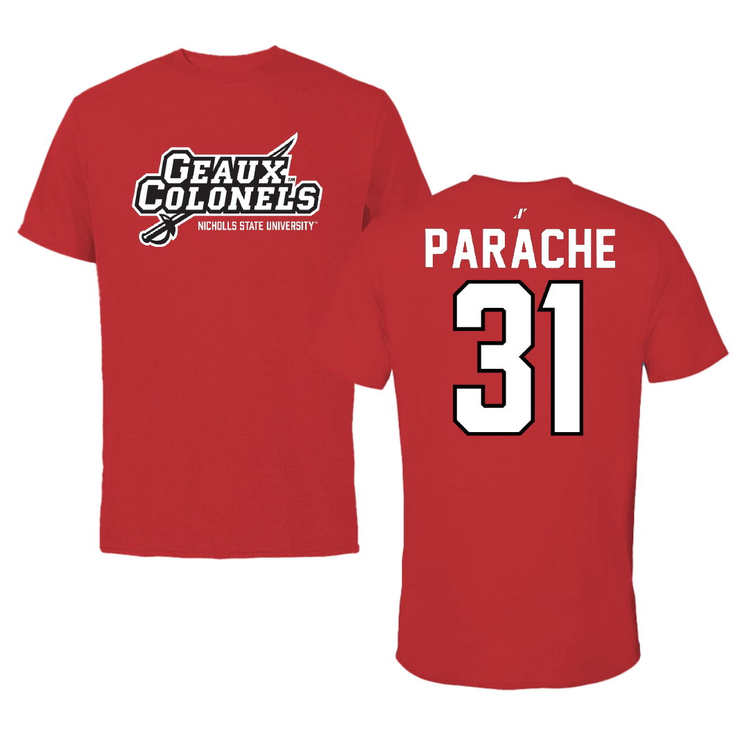 Nicholls State University Baseball Red General Tee - #31 Nuno Parache
