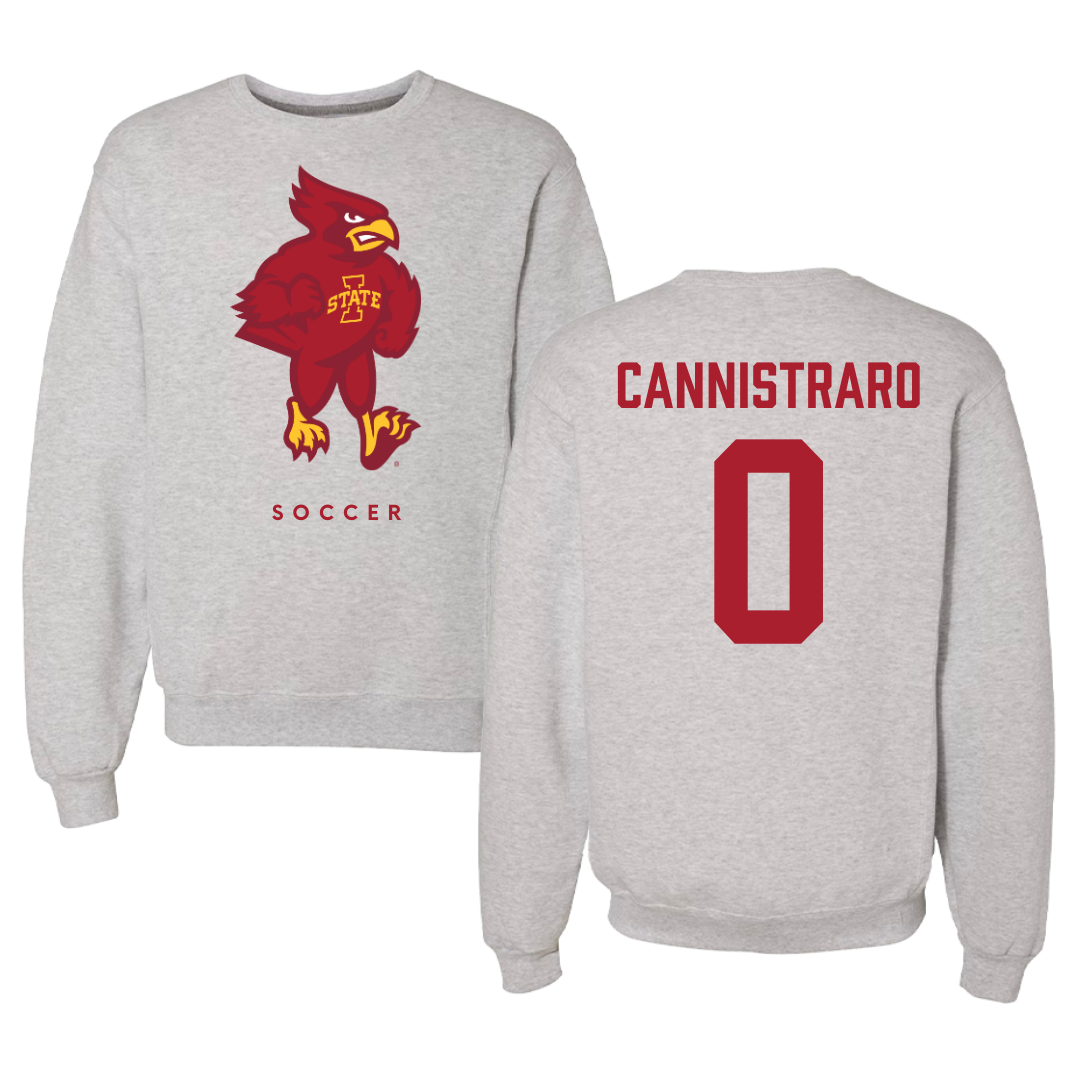 Iowa State University Soccer Gray Crewneck - #0 Kasey Cannistraro